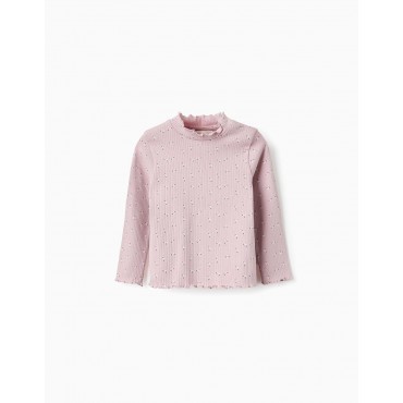 Maglia neonata Zippy rosa a...