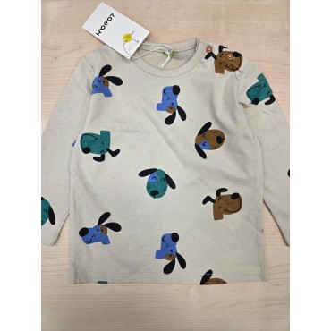 Maglia neonato Losan beige fantasia cagnolini