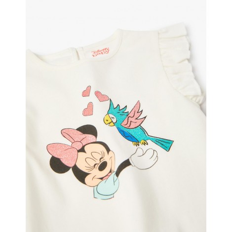 Maglia neonata Zippy bianca stampa Disney Minnie